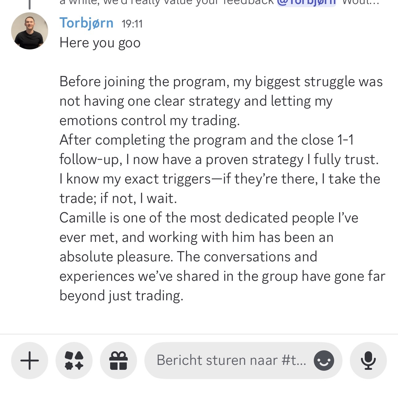 Student result shared with The Market Wizards